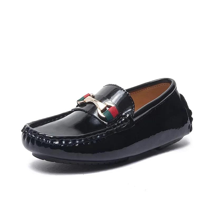 Kids Genuine Leather Loafers Breathable Mesh