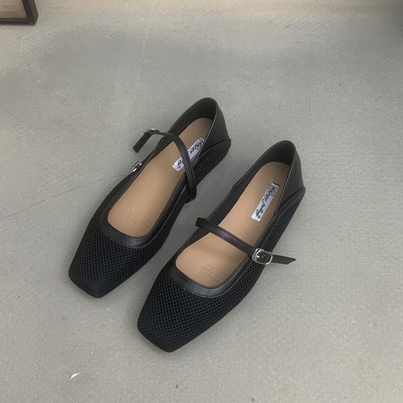 

Fashion Bailamos 2025 New Brand Women Flats Fashion Square Toe Shallow Mary Jane Shoes Soft Casual Ballet Shoes Slingback Shoes 40