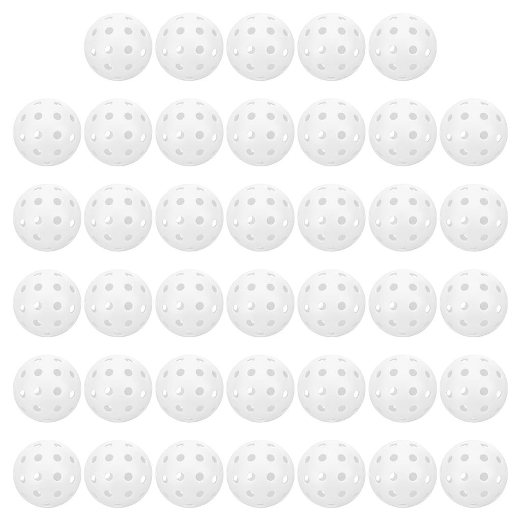 PATIKIL Venkovní míčky na pickleball, 40 jamek, balení 40 kusů, amatérské míčky na pickleball pro vnitřní i venkovní sporty, bílé