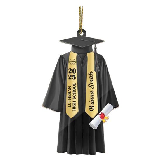 Graduation Ornament 2D Acrylic Gown And Stole Hanging Decoration Class of 2025 Souvenir Gift for High School College University Graduate