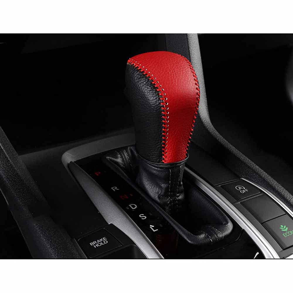 Rifoda Genuine Leather Shift Knob Cover for Honda Civic 10th Generation Automatic Interior Stain and Scratch Protection (FK7, FK8, FC1) Transmission,