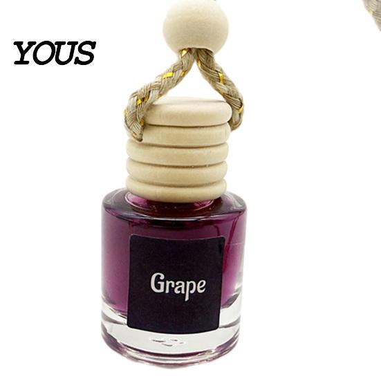 Compact Car Air Diffuser Hanging Aromatherapy, Glass Bottle with Volatile Wooden Stopper Diffuser, Portable Perfume Essential Oil Freshener