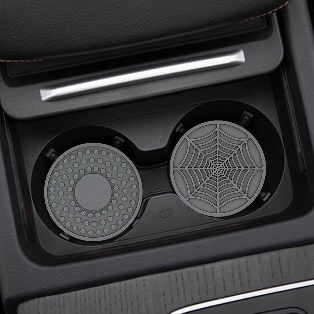 4/8Pcs Silicone Non-slip Car Water Cup Pad Creative Spider Web Mat For Bottle Holder Coaster Auto Interior Anti-skid Cup Holders