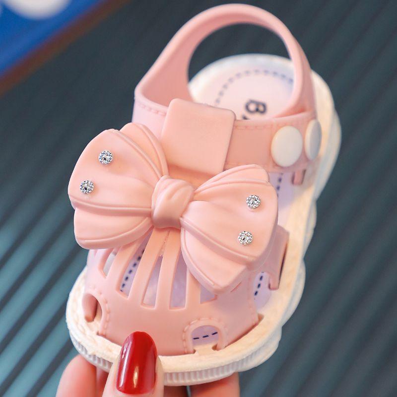 Jentesandaler Sløyfeknute Søt Myk Barnestrandsko Barn Sommer Blomstersandaler Prinsessemote Søt Høy kvalitet