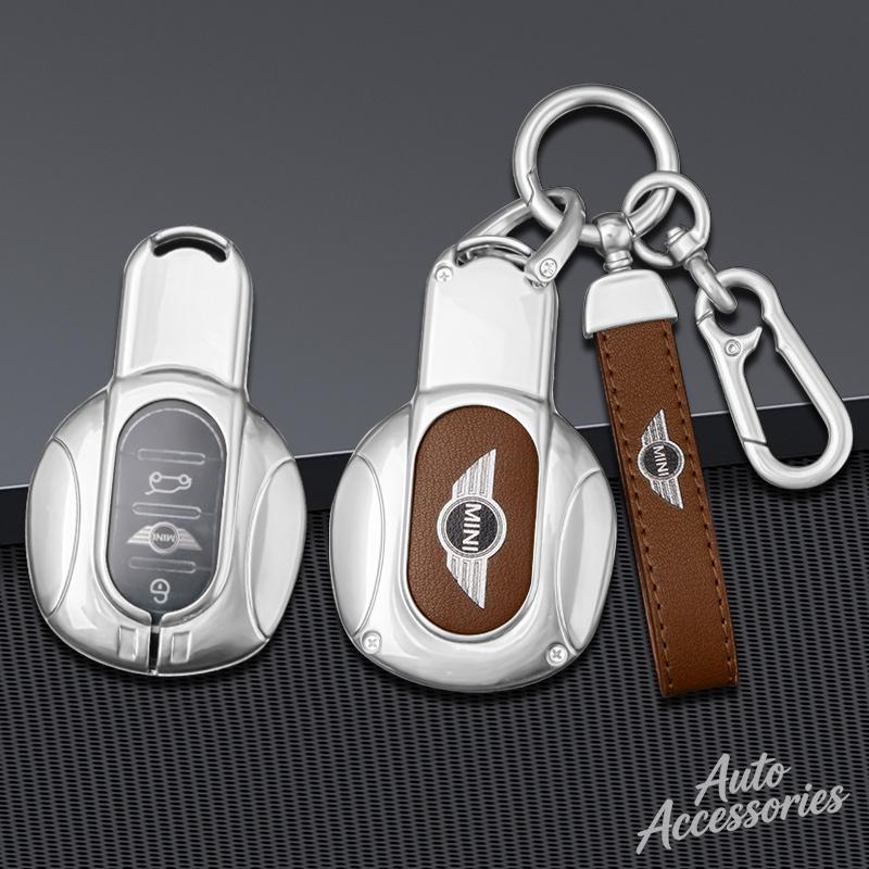 Leather Car Key Case Cover Alloy Protect Shell For BMW MINI COOPER S ONE JCW F54 F55 F56 F57 F60 CLUBMAN COUNTRYMAN R57 R58 R59 TMBCU1