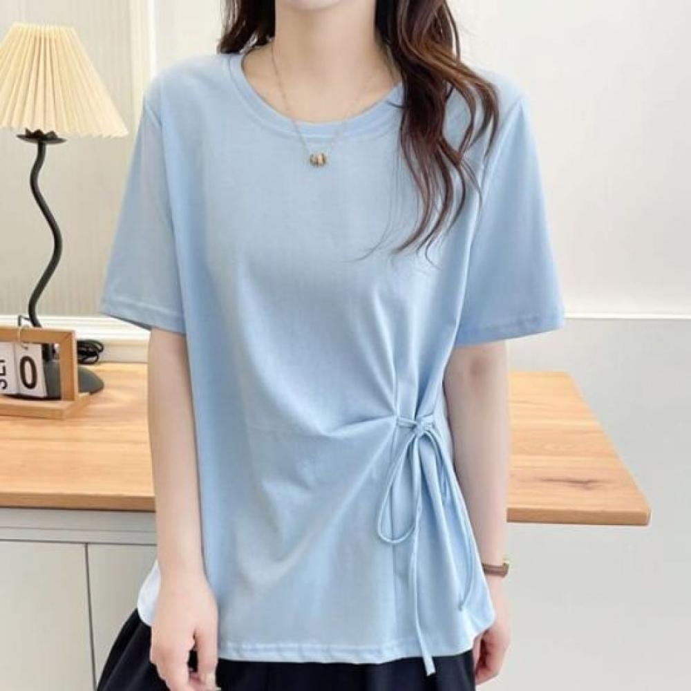 Navava Women WaisT Ribbon PoinT ShorT Sleeve T shirT nT2699