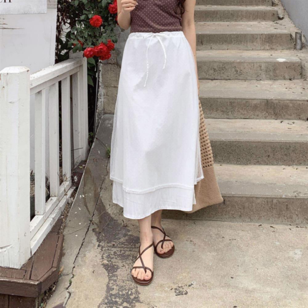 New Arrivals Open Run Women Dot Pattern Long Lace Skirt