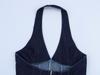 European and American Women's Slim Denim Strappy Dress