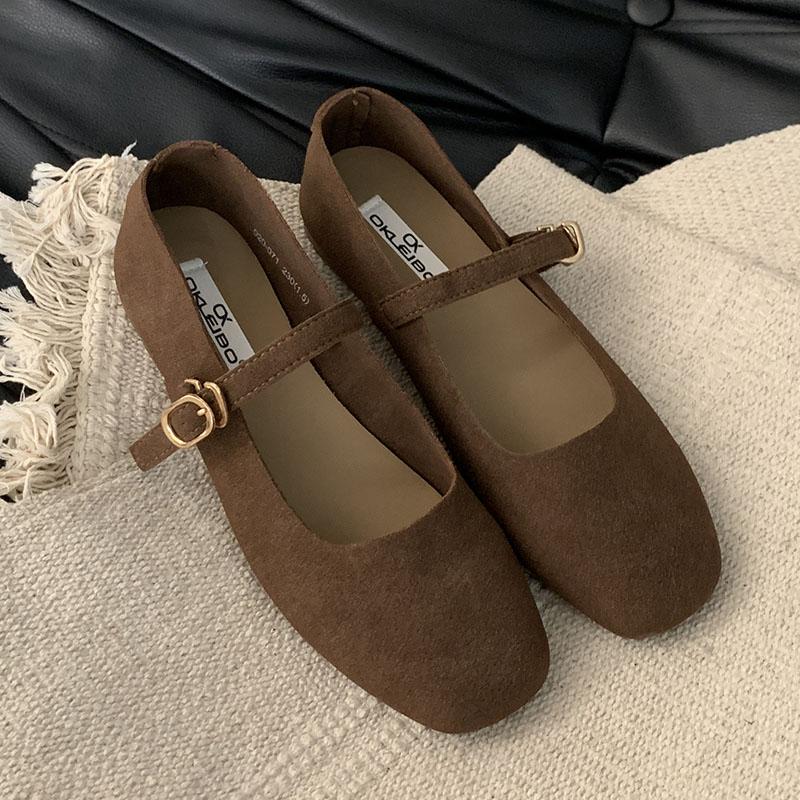 Fashion Fashion Buckle Strap Footwear Women Flats Mary Janes Shoes Casual Soft Female Shallow Office Lady Flats With Shoes