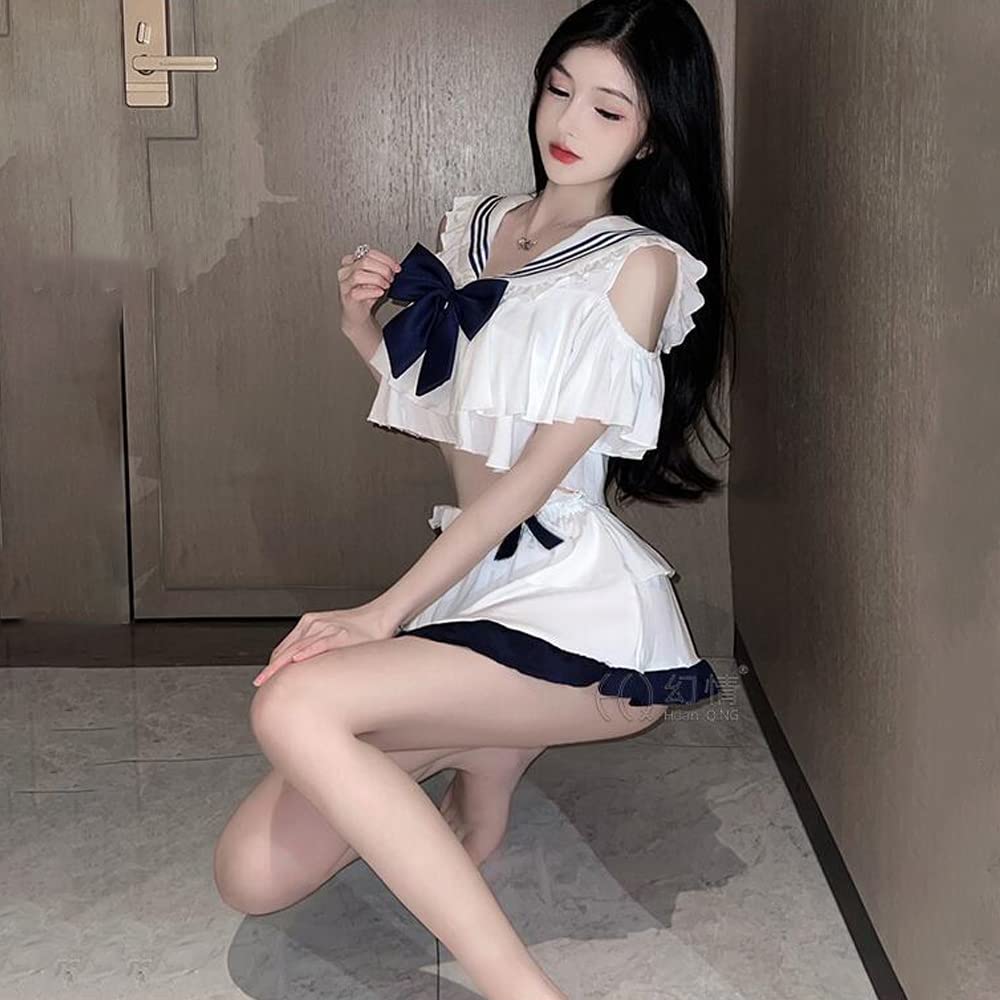Sexy Sailor Uniform Extremely Erotic Cute High School Maid Style Popular Cosplay Uniform [LIKENNY] Cosplay, See-Through, Miniskirt, Uniform,