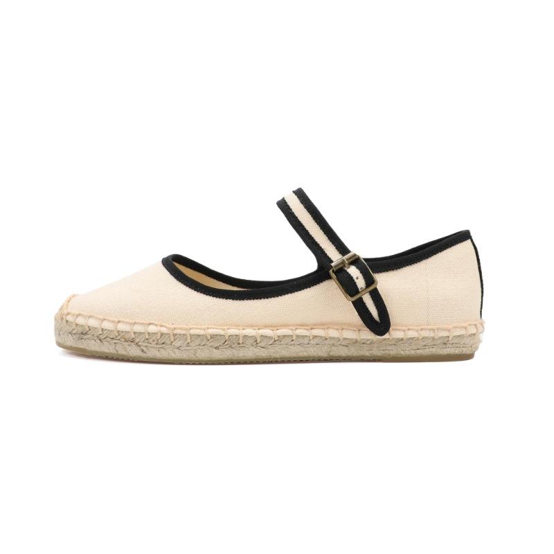 Eleganti Espadrillas Mary Jane Scarpe Piatte da Donna con Tomaia in Tela Traspirante Mocassini da Donna