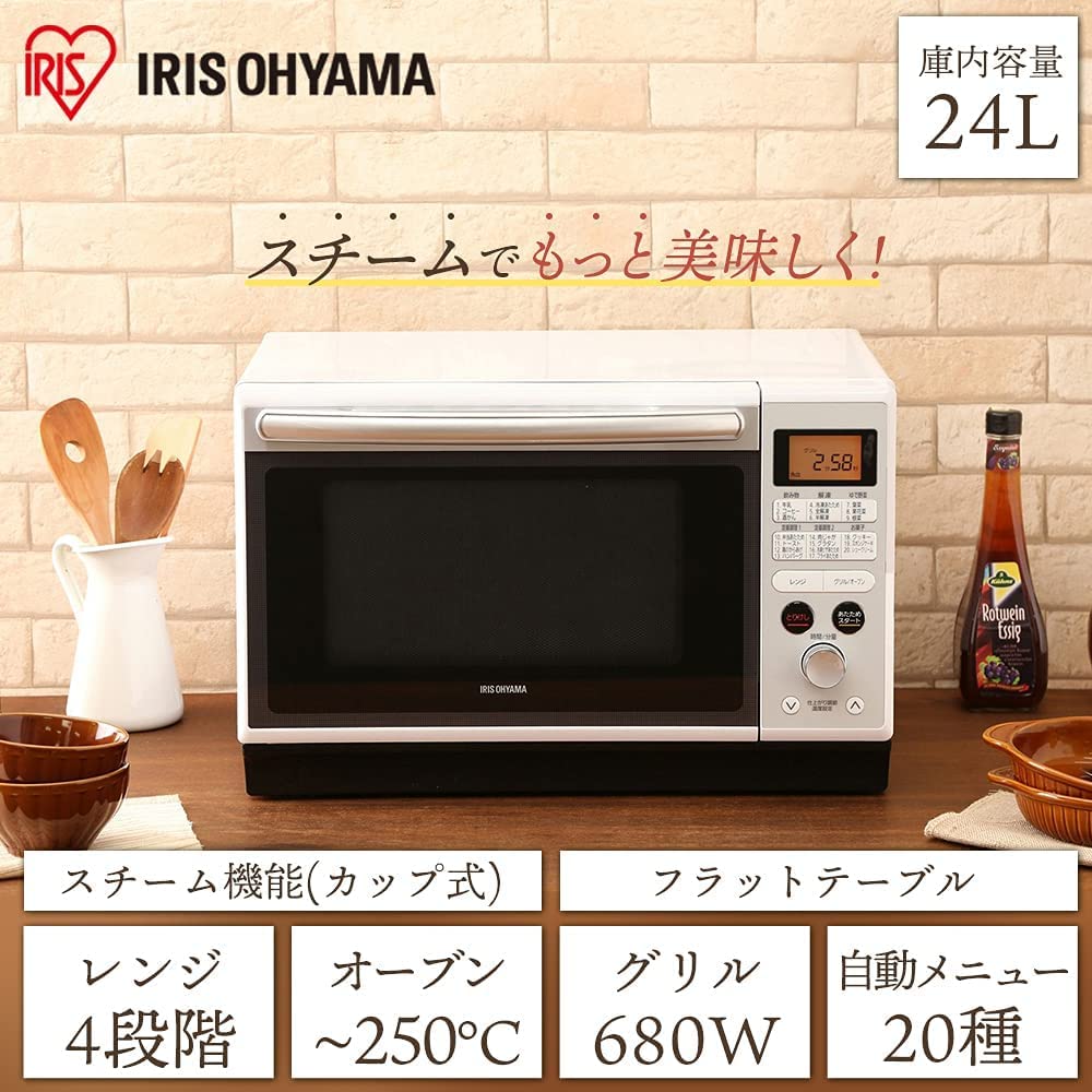 Iris Ohyama Superheated Steam Steam Microwave Oven 24L White MO-F2402