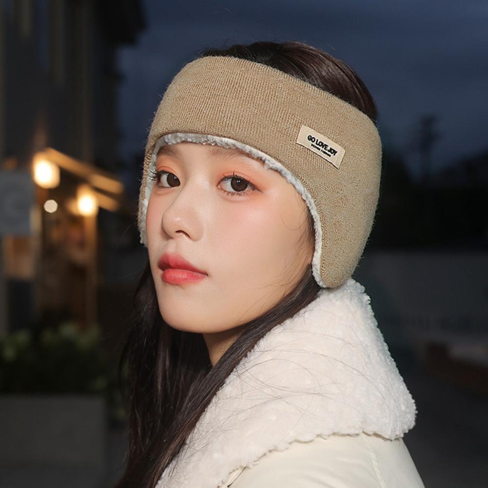 Paraorecchie da donna invernali in pelo di agnello con protezione per le orecchie calda in pile