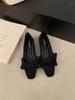 Ladyshoes 2025 new Korean version of spring and autumn versatile square head soft-soled flat shoes women's suede shallow mouth one-pedal single shoes