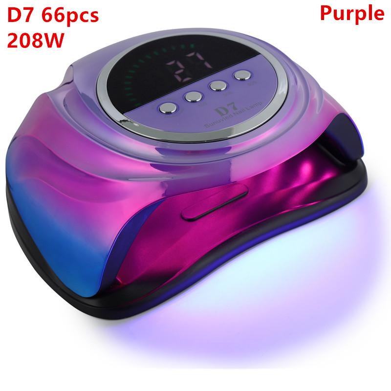 

D7 66 шт. 208 Вт лампа для сушки ногтей УФ-свет гель-лак маникюрная кабина светодиодные лампы сушилка для ногтей машина профессиональное оборудование EU