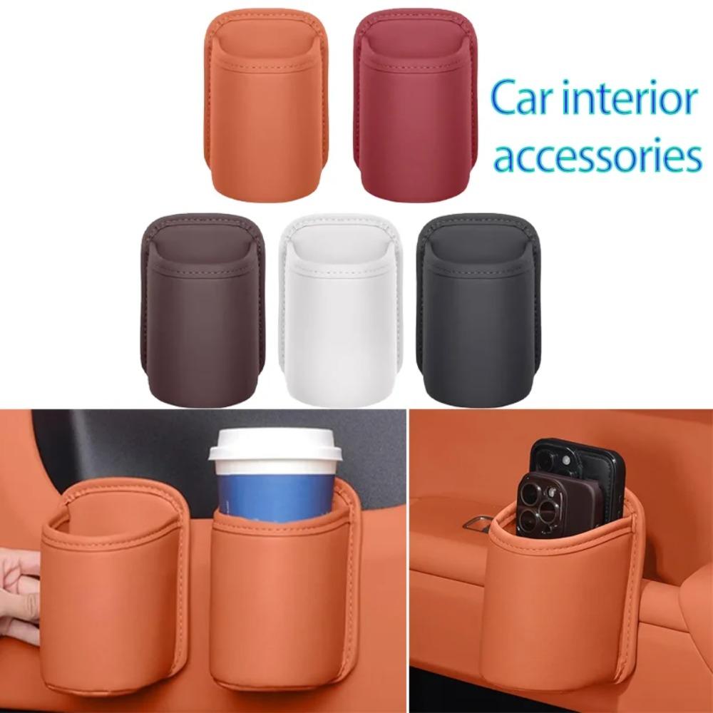 Leather Car Door Cup Holder Organizer Auto Back Seat Cup Holder Automotive Drink Rack Side Door