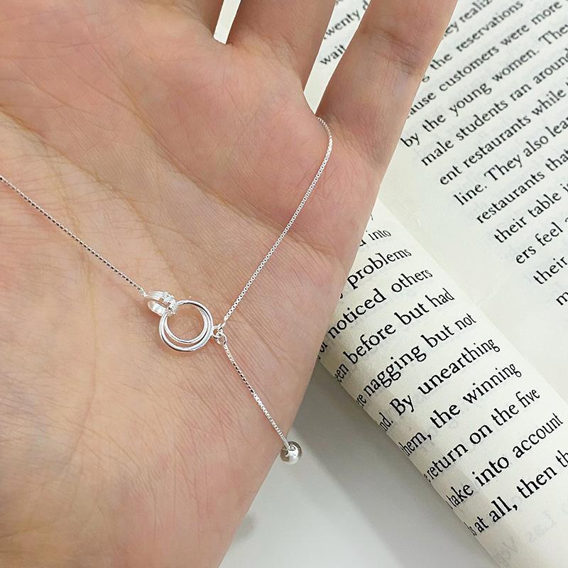 Ins Style High-end Circular Buckle Tassel Necklace for Women's Versatile Temperament Necklace