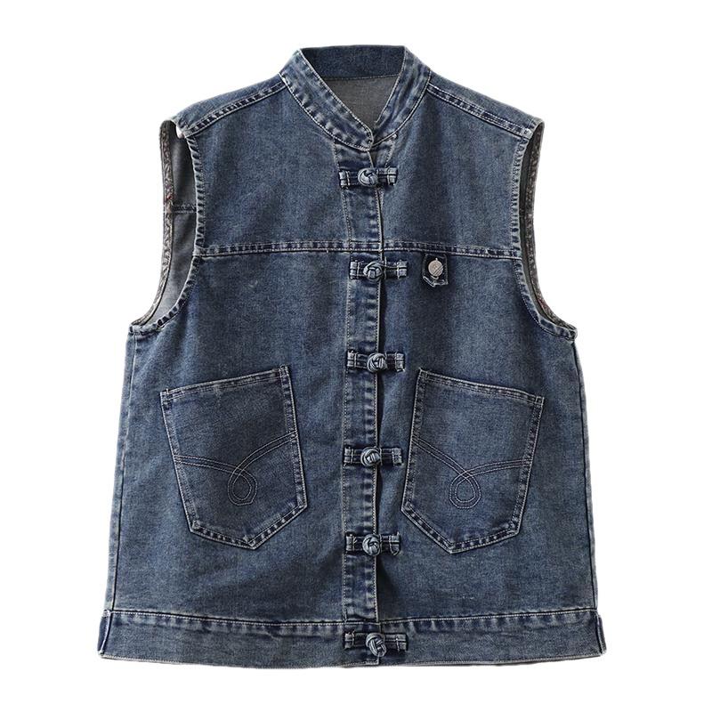 

Джинсовая куртка женская весна-лето «Литература и искусство» в стиле ретро, ​​большой размер XS синий