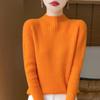 Women's 100% Pure Wool Half-High Collar Thick Knit Sweater - Warm Autumn/Winter Base Layer Pullover