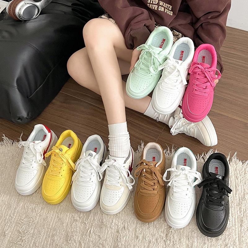 Star Board Shoes Women's 2025 Summer New American Platform Shoes Niche Students Sports Versatile Casual White Shoes
