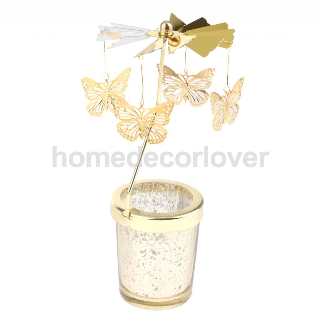 Carrousel Tealight Rotating Candle Holders Romantic Golden Night Light Creative Gifts Holiday Decorative Lamp