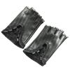 Off-Season Leather Lace Trim Women's Half-Finger Gloves for Casual Sport and Typing