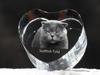 Scottish Fold – Crystal clock with a picture of a cat, heart-shaped shelf clock – Design 02 | Art-Dog