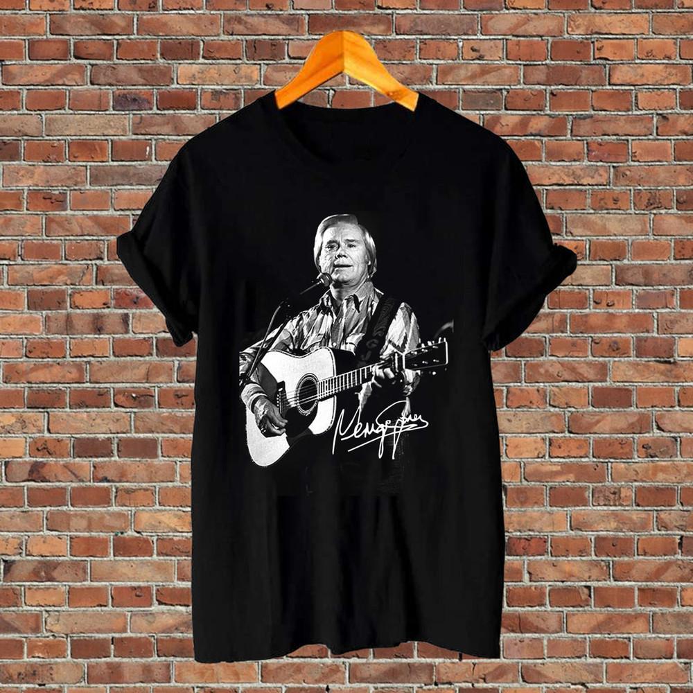Новая мужская футболка George Jones On Stage Signature Черная Подарок на Рождество S–5XL Унисекс Футболка с принтом XXL