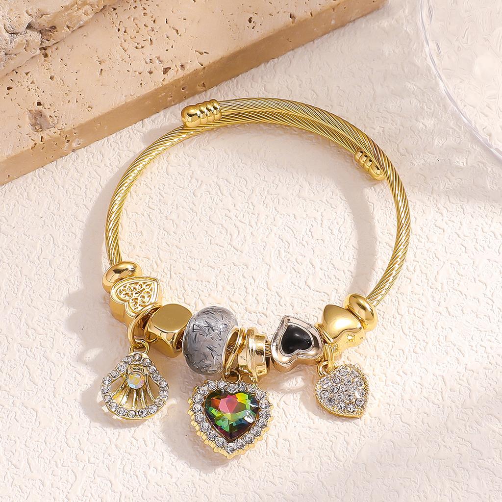 1PC Women's Fashion Pan Family Multi Element Beaded Love Bracelet Date Travel Banquet Party Holiday Dressing Gift