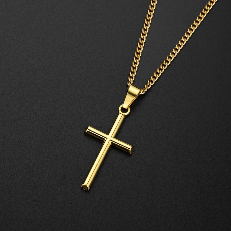 Elegant Crosses Necklace Charm Sturdy Alloy Pendant Comfort Fits with Adjustable Length Chain for Everyday Wear