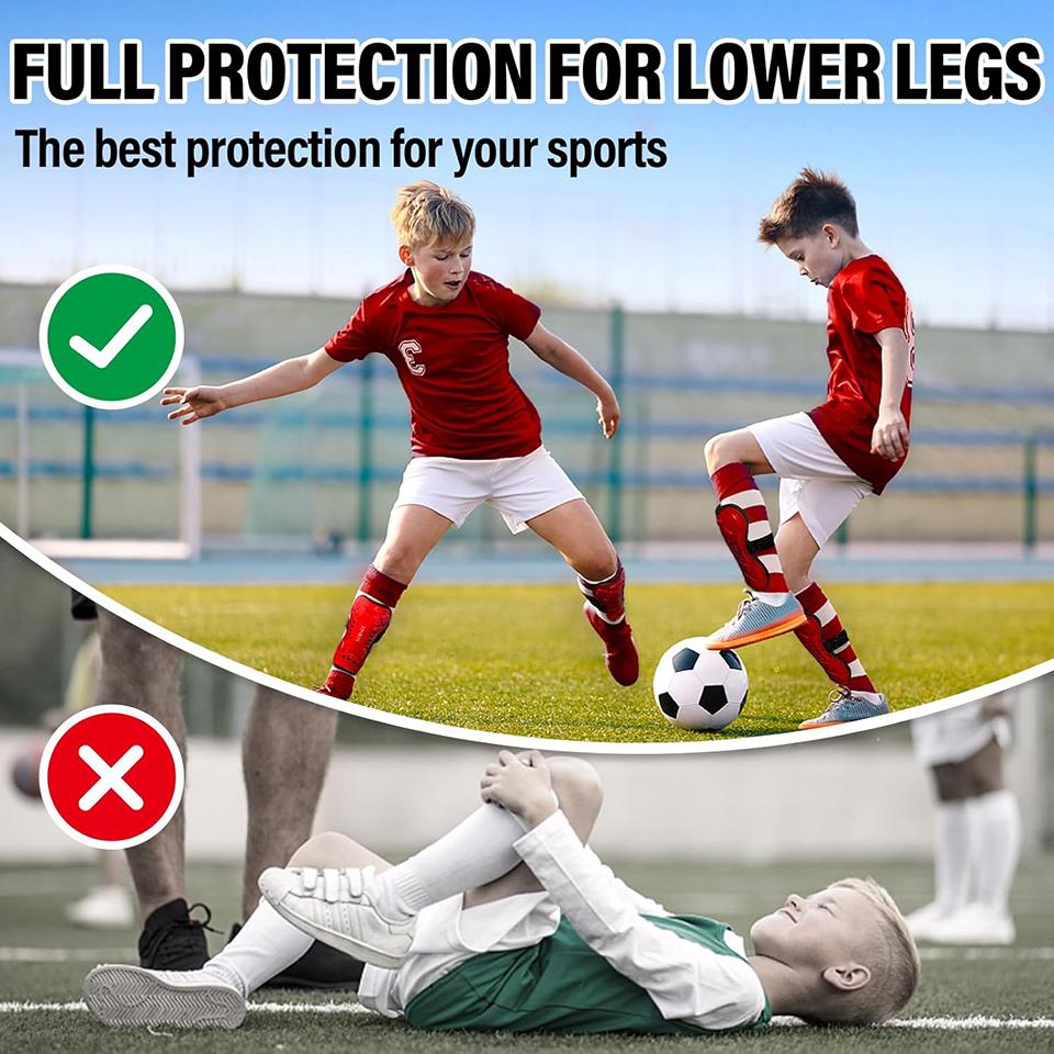Loogdeel Soccer Shin Guards,Shin Pads for Boys Girls Teenagers Lightweight Football Calf Protective Gear Cushion Reduce Shocks 1