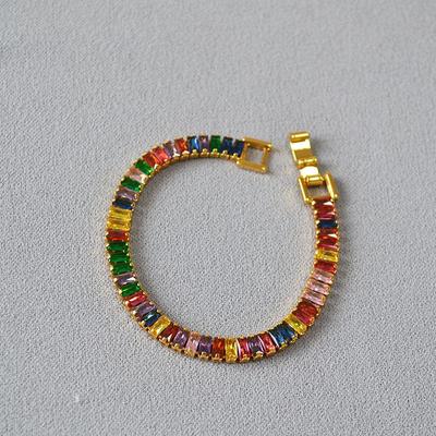 Niche Fashion Zircon Bracelet: Irregular Colorful Cool Style for Women