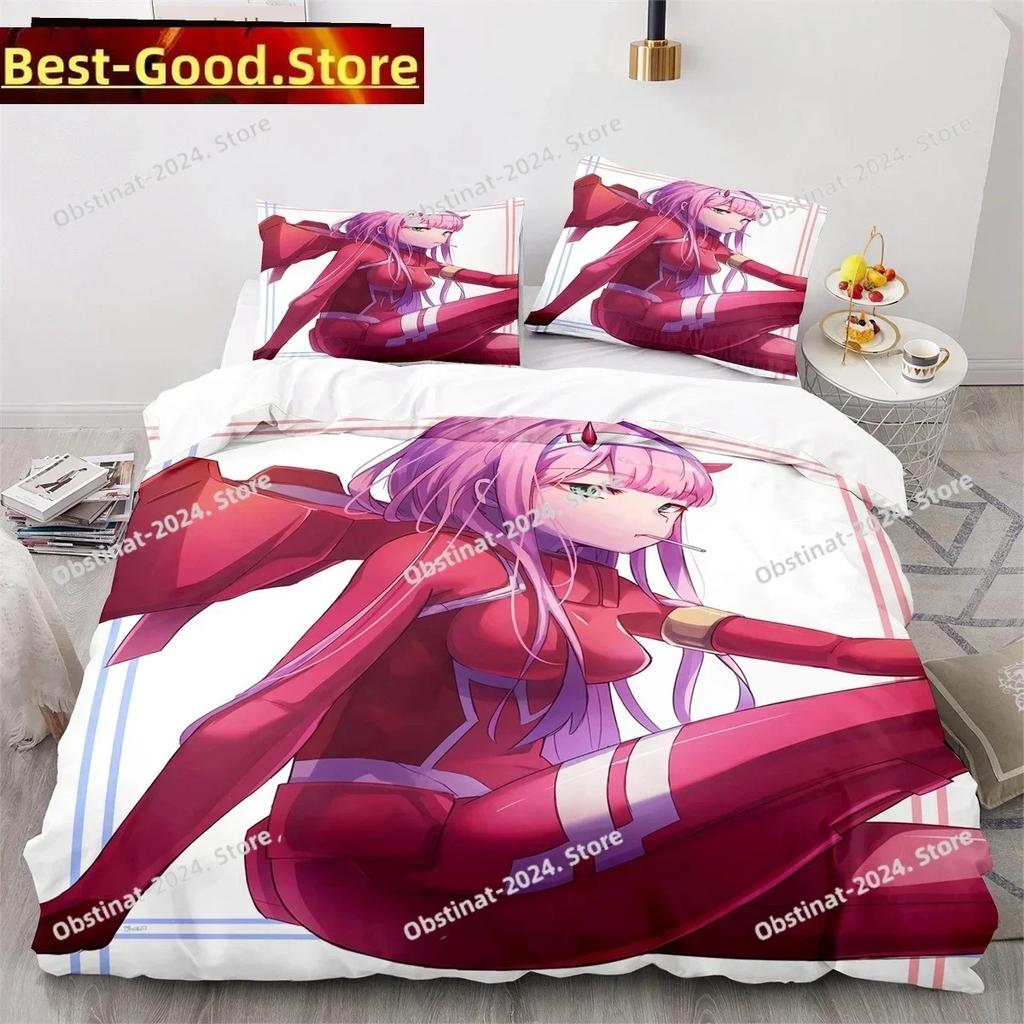Darling In the Franxx Anime Bedding Set Printed single Comforter Quilt Bed Duvet Cover Pillow Case 3 Pieces Sets Kids Adult Size