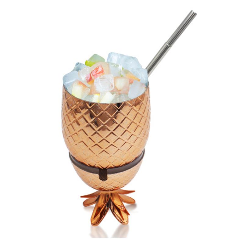 1Pc  Plastic Cup Cocktail Pineapple Fruit Strawberry Lemon Straw Cup Cocktail Cups