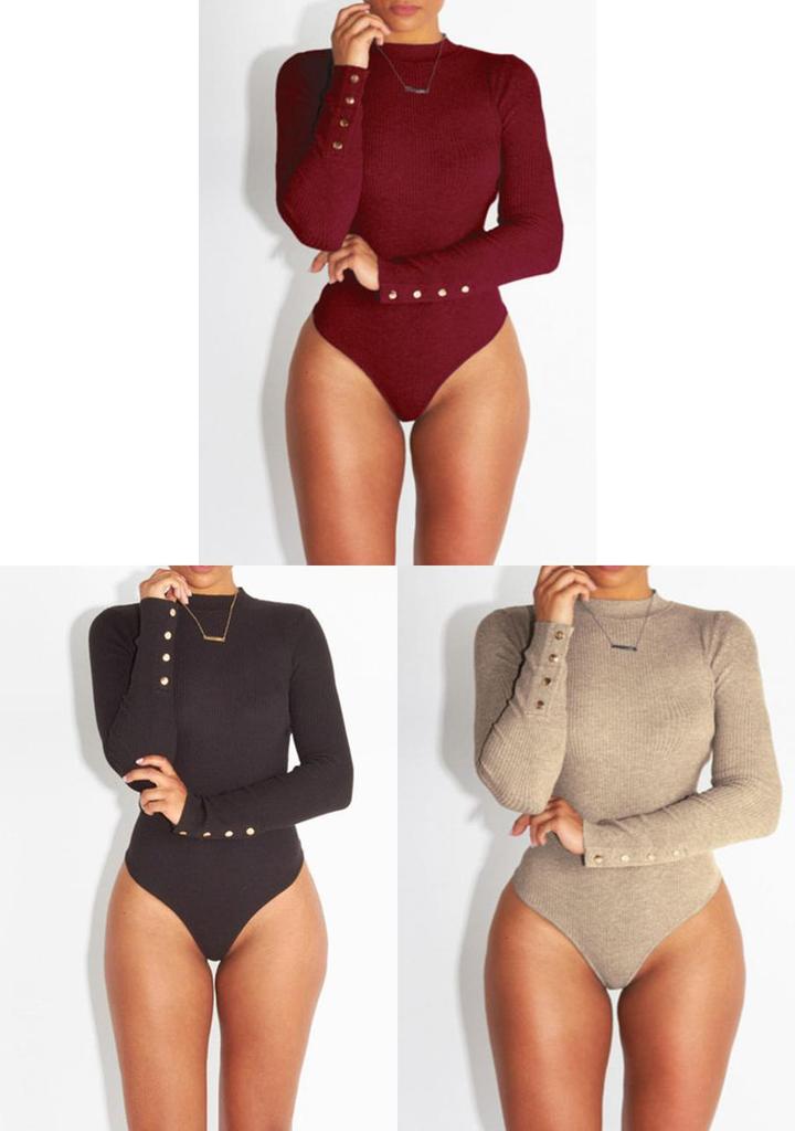 Premium Quality Long Sleeve Basic Jersey Bodysuit For Effortless Versatility