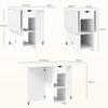 Foldable Dining Table for 2-4 People, Folding Kitchen Table with Storage, Extendable Table on Wheels, White