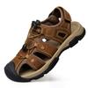 Fashion Leather Men Sandals Summer New Beach Men Comfortable Sandals Outdoor Men's Casual Shoes Fashion Hollow Out Flats Big Size 38-46