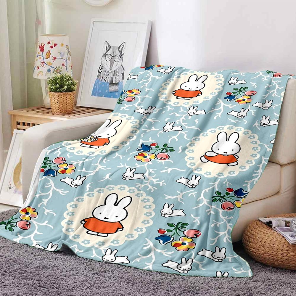 1pc Blanket - Miffy Print Design,Lightweight Blanket for Sofa,Bed- Soft &Warm,Gift for All Seasons