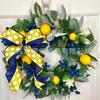 Artificial Lemon Peony Wreath Wall Hanging Decor Door Home Festival Party Decoration