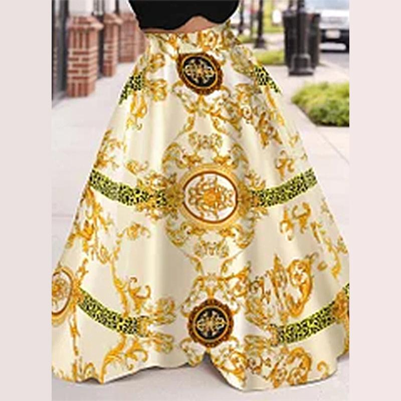 

Женские повседневные свободные юбки с эластичной резинкой на талии и принтом 5XL