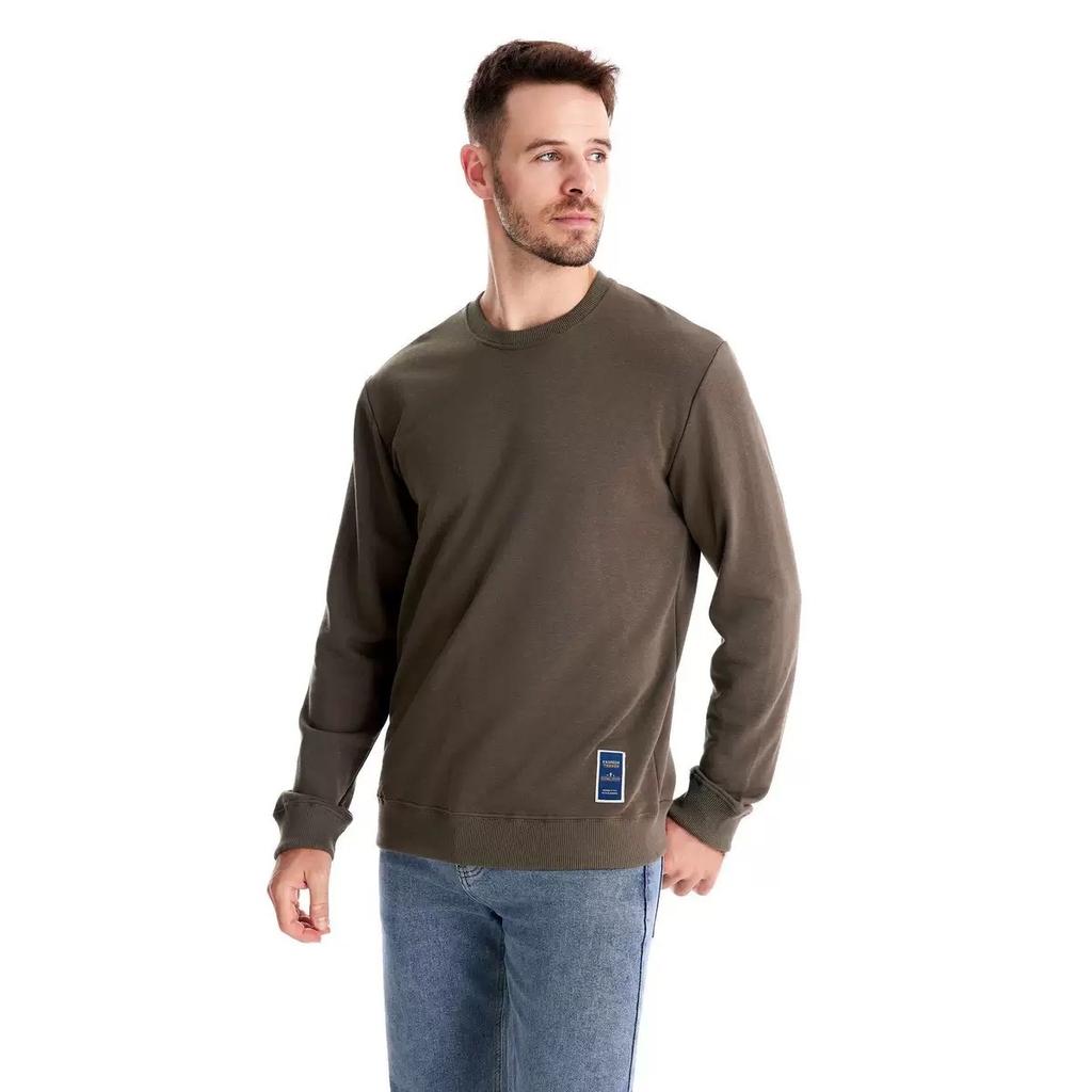 TrendHub Cotton-blend Mens Crew Neck Solid Color Sweatshirts Pullover Casual Sport Sweatshirt for Men