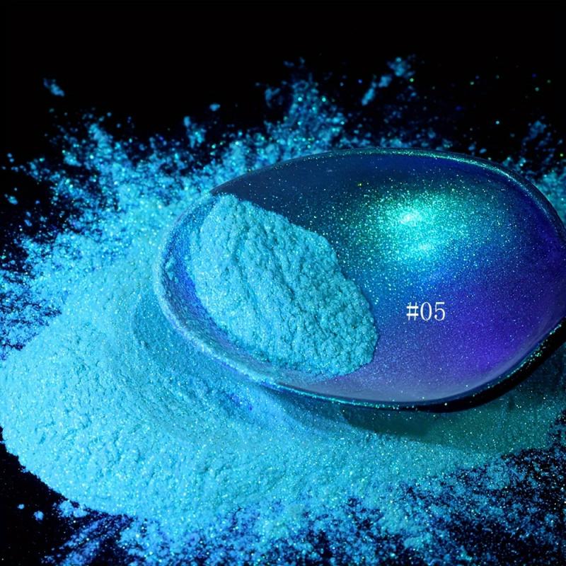 Nail Color-Changing Aurora Powder, Iridescent Neon Powder, Suitable for DIY Crafts, Resin Art, and Mold Coloring