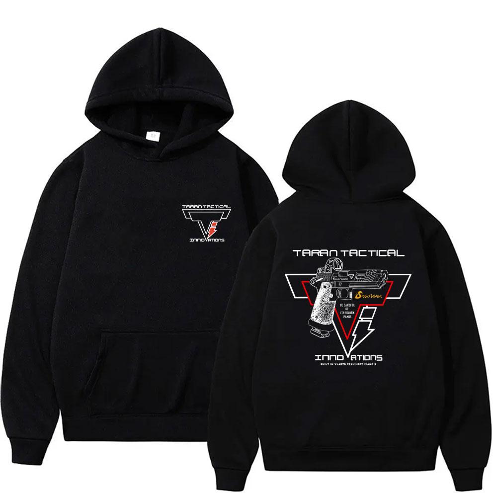 Taran Tactical Pistolen-Print Super Elastischer Hoodie Unisex Lässig Übergroßer Pullover Hoodies Männer Frauen Mode Vintage Sweatshirt
