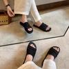Yuanlitong Flat-bottomed Slippers Women's Fashion Fashion One-word with Soft-soled Sandals 2025 Summer New Korean Version of Women's Shoes