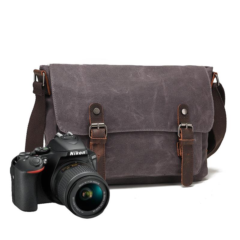 

Портативная сумка для фотокамеры мужская одноплечевая сумка Oblique Straddle для путешествий Oblique Back Electric Head Canvas Fourteen inches серый