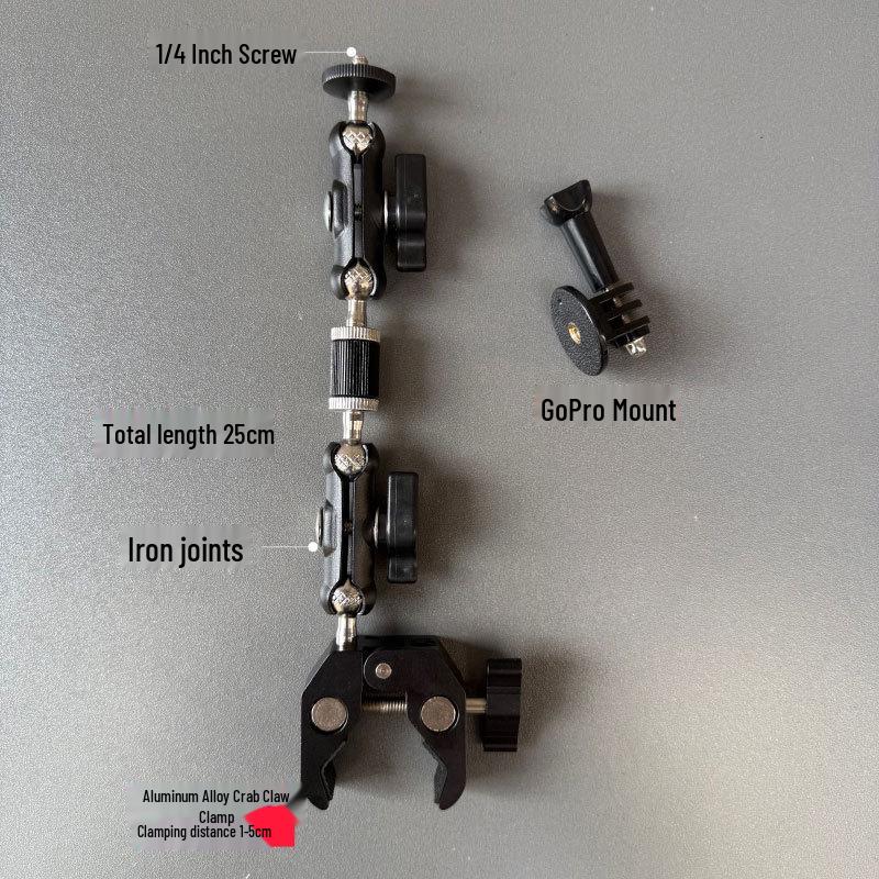 360° Universal Gimbal Mount: Metal Crab Claw Clip for Mobile Phones & Cameras