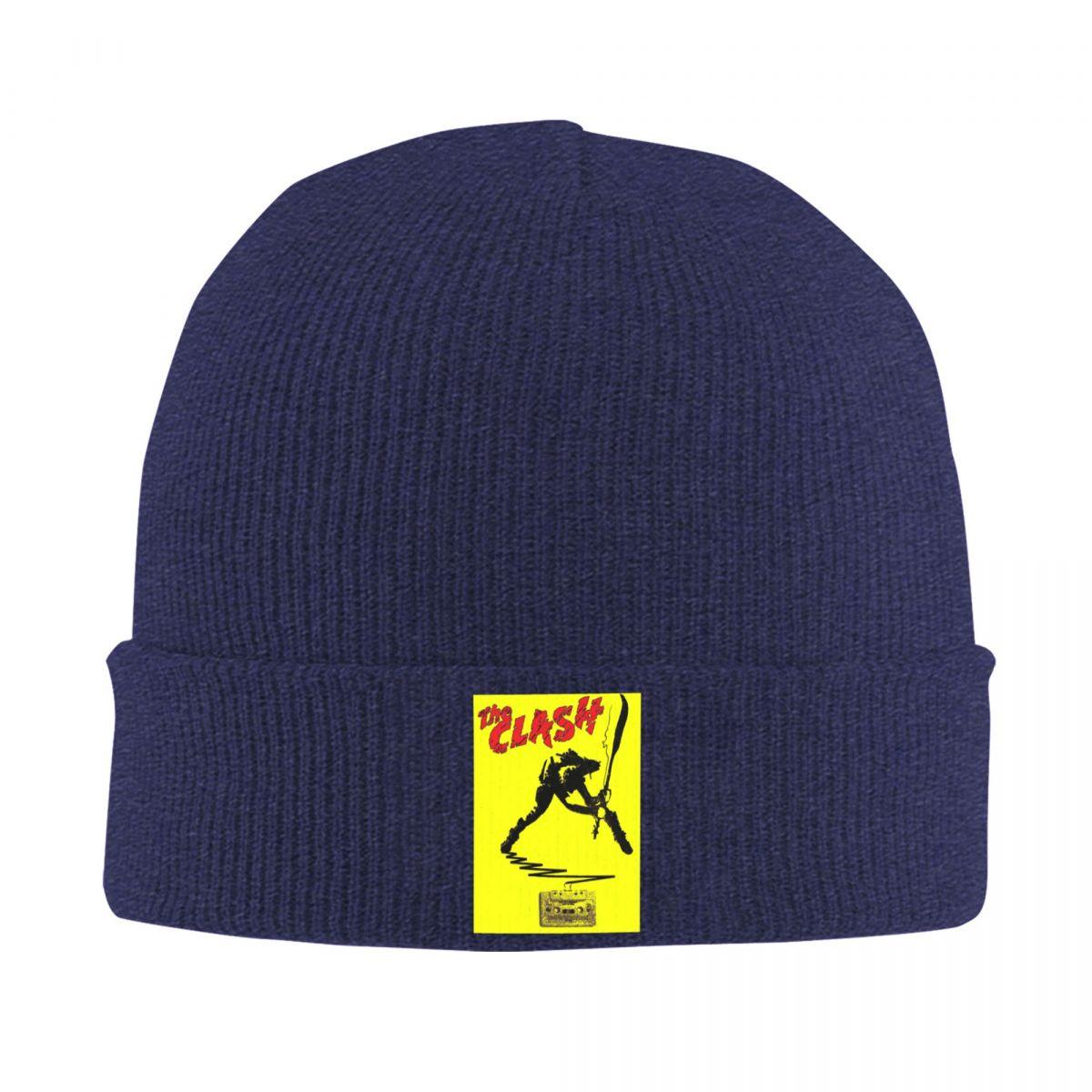 

Rock Band Clash Logo Warm Knitted Cap Winter Knit Bonnet Hat Skullies Beanies Hip Hop Caps for Unisex One Size