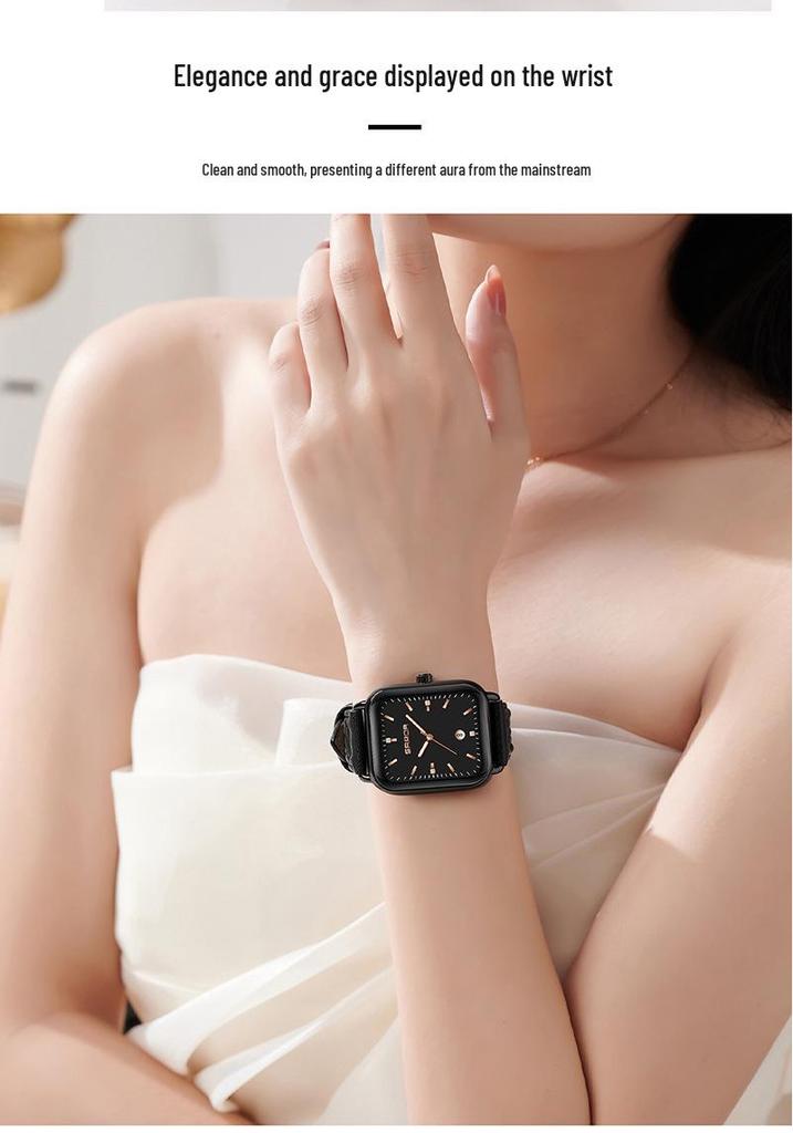Sanda TikTok Bestseller: Unisex Leather Strap Quartz Watch with Simple Calendar, Waterproof Design.