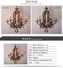 Wooden Candle Chandelier Vintage Lustre Bois Lustre Pendant Chandeliers Lighting Living Room Kitchen Bedroom Retro Light Fixture