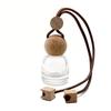 1Pcs Perfume Glass Bottle Empty Car Air Freshener Pendant With Wooden Caps Refillable Car Essential Oil Diffuser Bottle